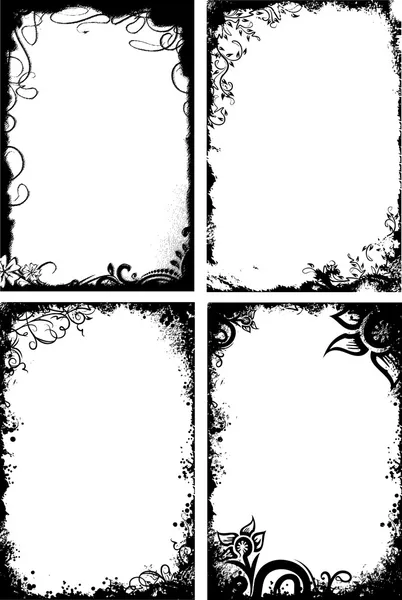 Set van vier frames in grunge stijl — Stockvector