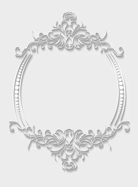 Paper oval frame in cut of paper style — Stock Vector