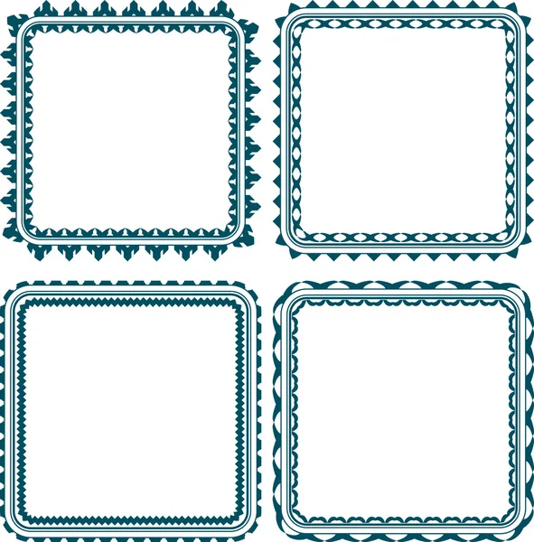 Conjunto de 4 quadro quadrado com cantos redondos — Vetor de Stock