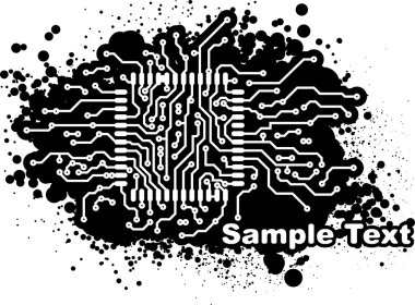 PCB düzeni bir grunge arka planda