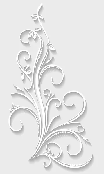 Rama floral en corte de estilo de papel — Vector de stock