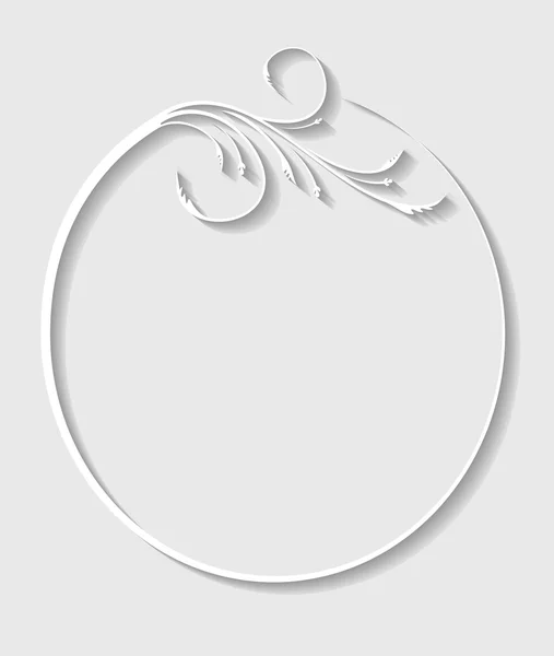 Papier oval frame in snijden van papier stijl — Stockvector