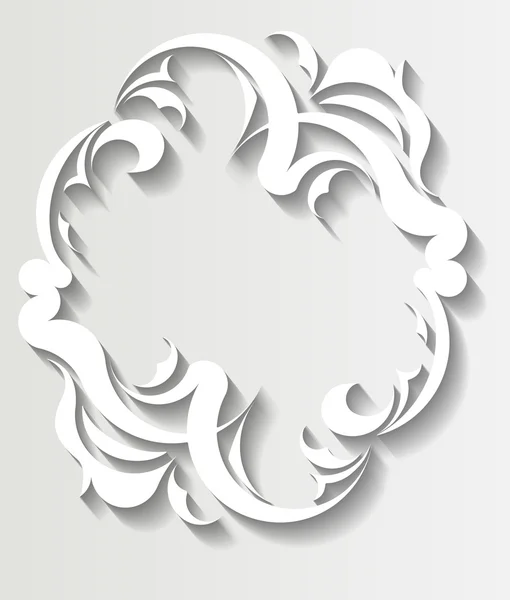 Paper oval frame in cut of paper style — Stock Vector