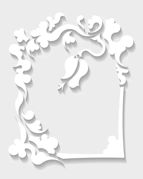 Cadre en papier dans le style de coupe de papier — Image vectorielle