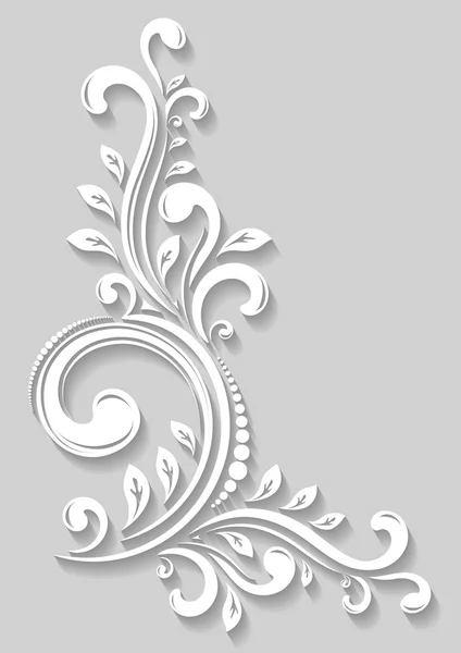 Coin floral en papier découpé de style papier — Image vectorielle