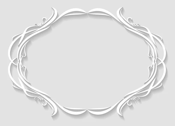 Paper oval frame in cut of paper style — Stock Vector