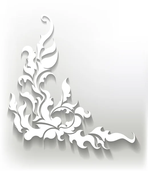 Coin floral en papier découpé de style papier — Image vectorielle