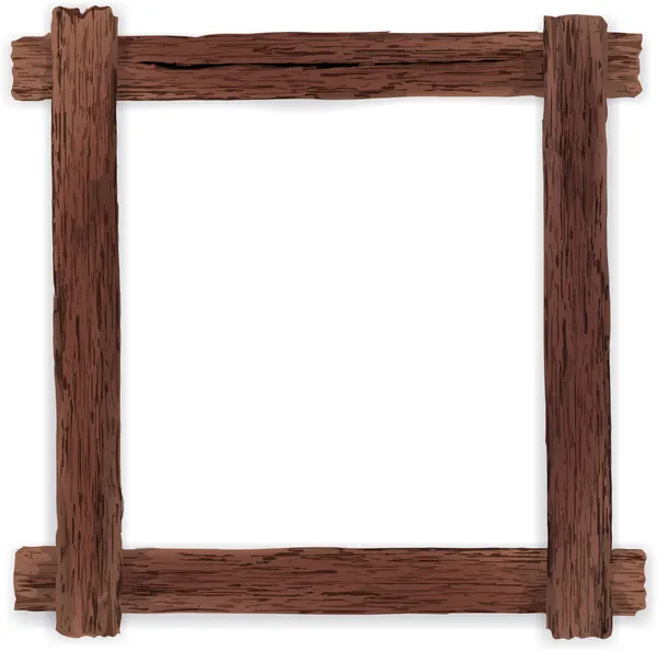 Old wooden frame. Vector illustration. — Stock Vector