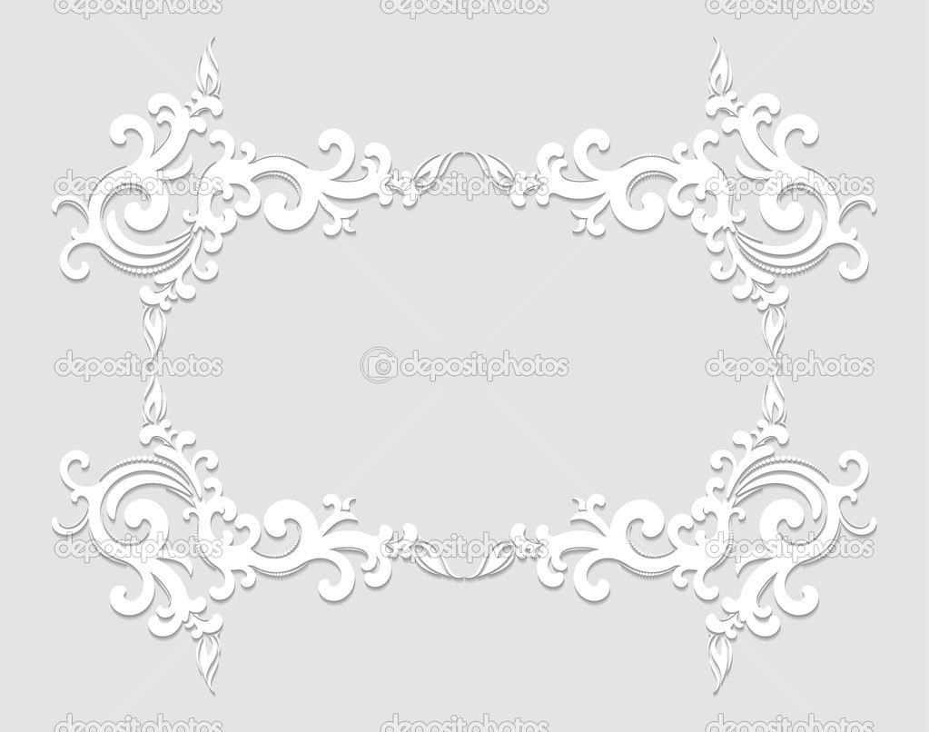 Paper frame in cut of paper style