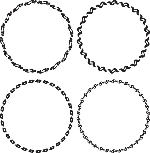 Ensemble de 4 cadres ronds — Image vectorielle