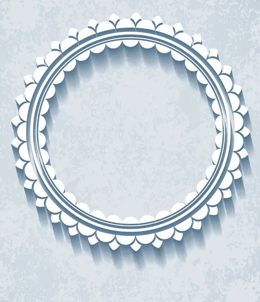 Round frame in cut of paper style — Stock Vector