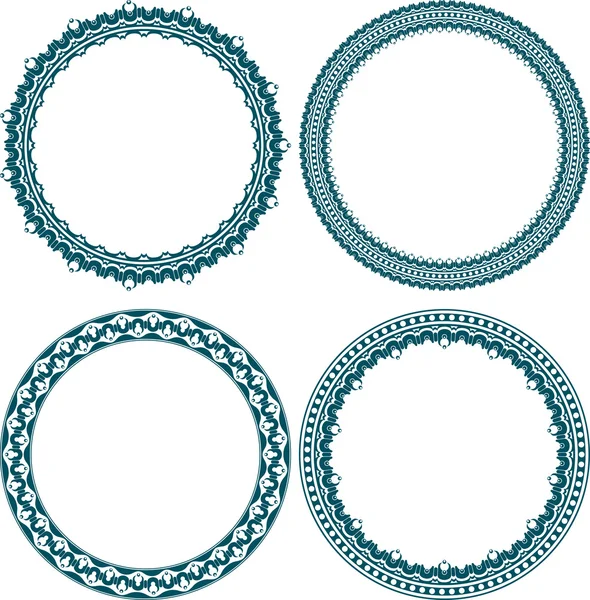 Set of 4 elegant round frames — Stock Vector