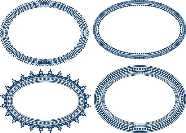 Conjunto de 4 marcos redondos — Archivo Imágenes Vectoriales