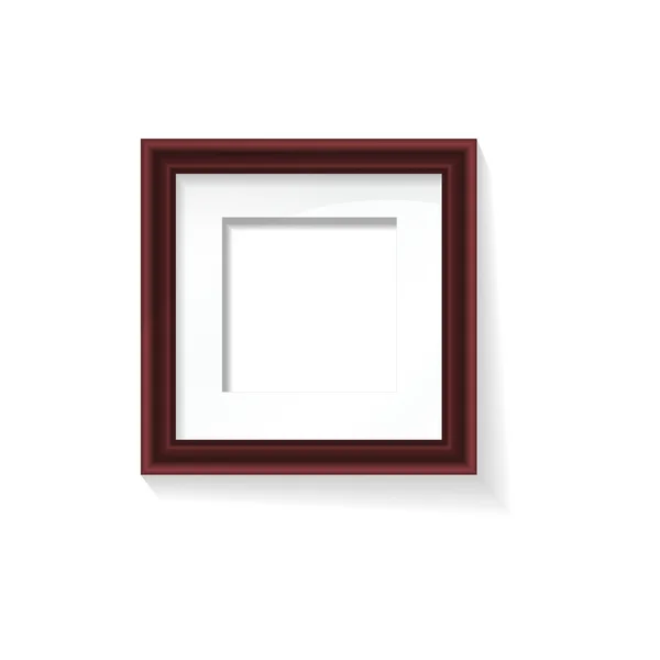 Houten photo frame met schaduw. — Stockvector