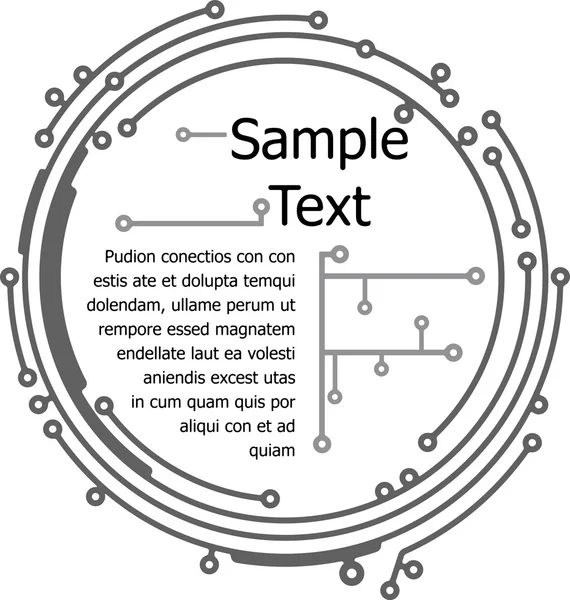 Rund ram i kretskortslayout stil för text och design — Stock vektor