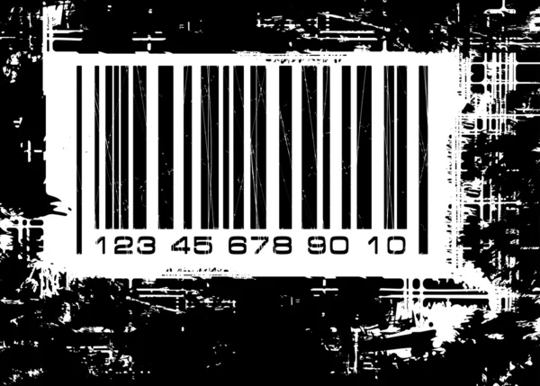 Barcode with grunge background — Stock Vector