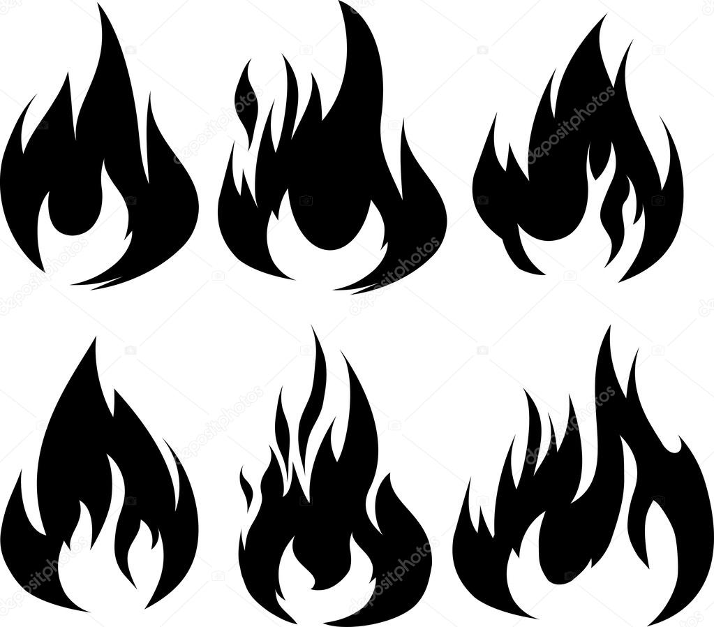 Black fires for design or tattoo