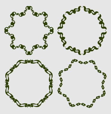 dört çokgen çerçeve kümesi