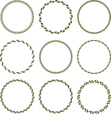 dokuz yuvarlak çerçeve kümesi