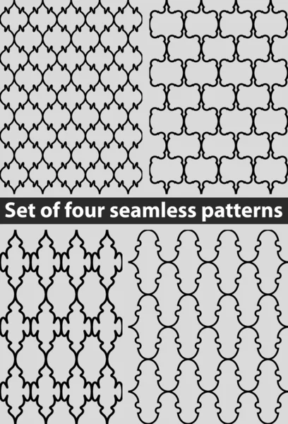 Set van vier zeer sipme naadloze patroon — Stockvector