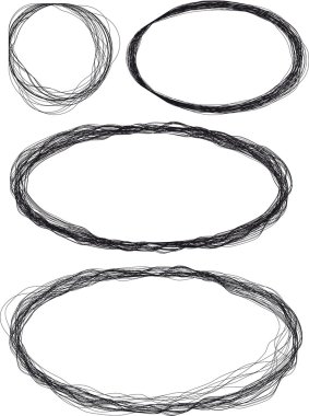 4 yuvarlak grunge çerçeve kümesi