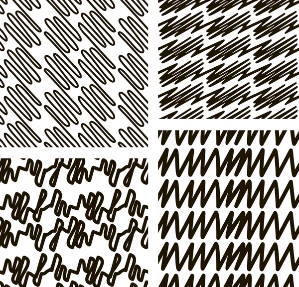 Set van vier originele sealess patroon — Stockvector