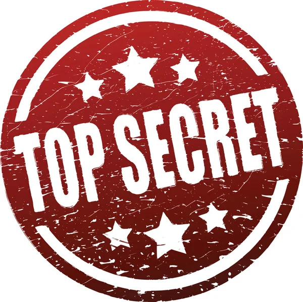 Tampon caoutchouc rouge top secret — Image vectorielle