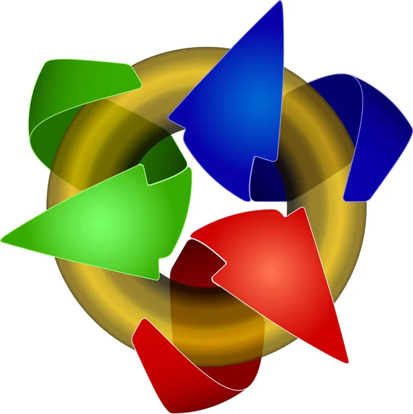 Symbol s kroužkem a šipky pro web design a logo — Stockový vektor