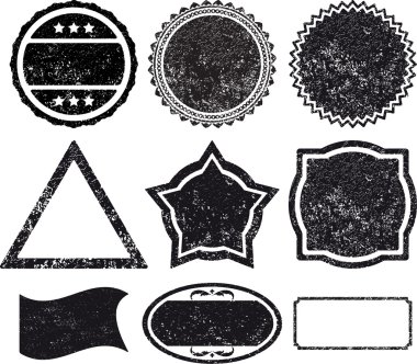 Set 9 rubber stamp template clipart