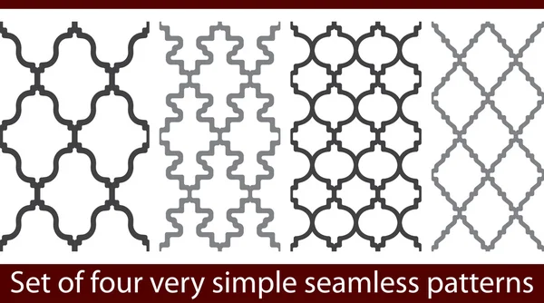 Set van vier zeer eenvoudige naadloze patronen — Stockvector