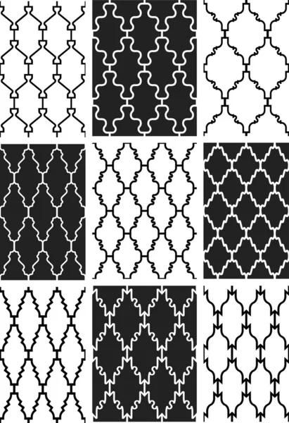 Conjunto de 9 patrones sin costura muy simples — Archivo Imágenes Vectoriales