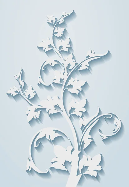 Paper floral branch in cut of paper style — Stock Vector