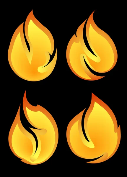 Set van 4 vector branden — Stockvector
