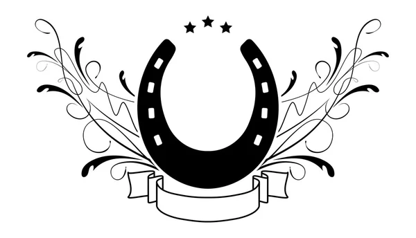 Símbolo abstrato para logotipo ou design com ferradura e estrelas — Vetor de Stock