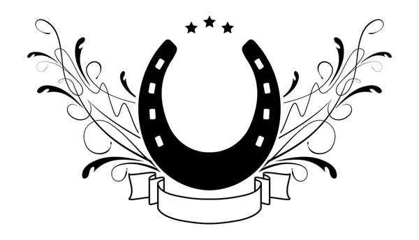 logo veya at nalı ve yıldız tasarımı için soyut amblemi