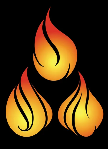 Набор из 3 векторных пожаров — стоковый вектор