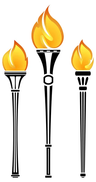 Set of  torches — Stock Vector