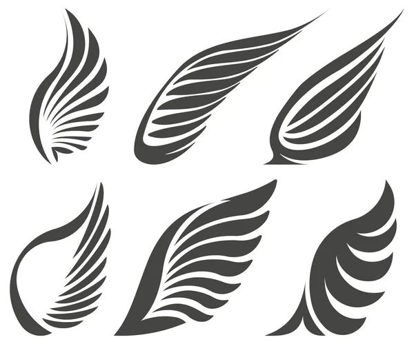 Ensemble de six ailes — Image vectorielle