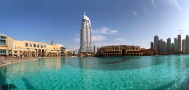 Dubai, UAE - 23 Ekim: adres otel ve göl oc üzerine Dubai Burj