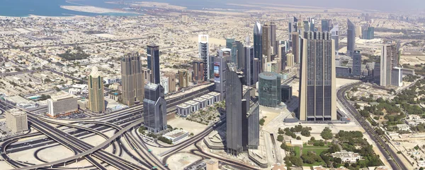 DUBAI, UAE. - OCTOBER 29 : Dubai, the top view on Dubai downtown — Stock Photo, Image