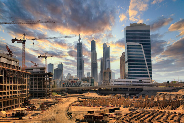 Grandiose construction in Dubai, the United Arab Emirates