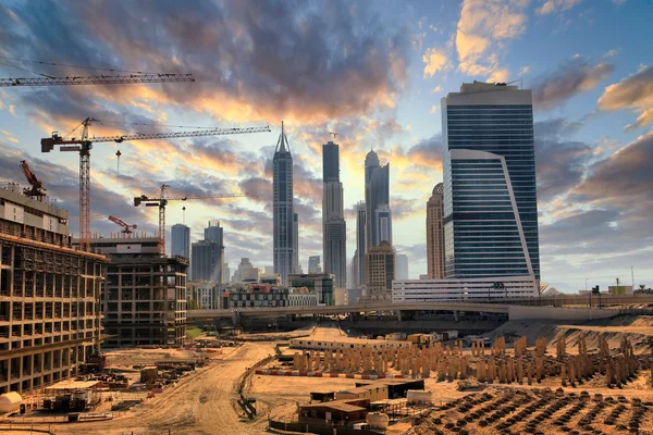 Грандиозное строительство в Дубае, ОАЭ Лицензионные Стоковые Фото