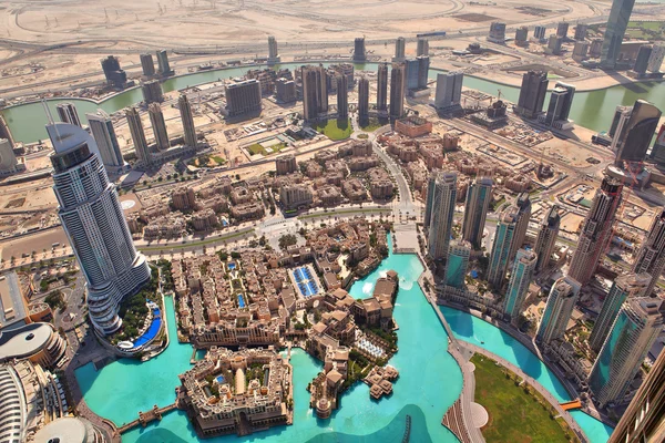 DUBAI, UAE. - OCTOBER 29 : Dubai, the top view on Dubai downtown — Stock Photo, Image