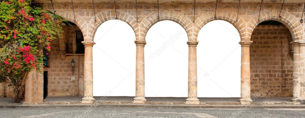 Historic building with isolated arches