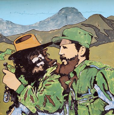 Propaganda poster Fidel Castro and Che Guevara clipart