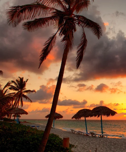 Strand bij zonsondergang — Stockfoto