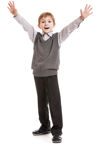 Bambino sorridente che fa gesti — Foto Stock