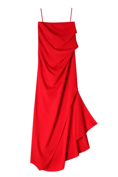 Luxury women red dress isolated on white background — Stock Photo, Image