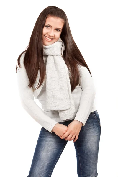 Beautiful young brunette girl — Stock Photo, Image