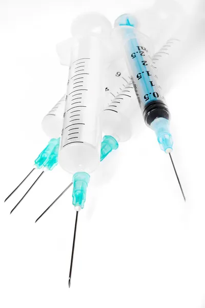 Group of syringes on white background — Stock Photo, Image